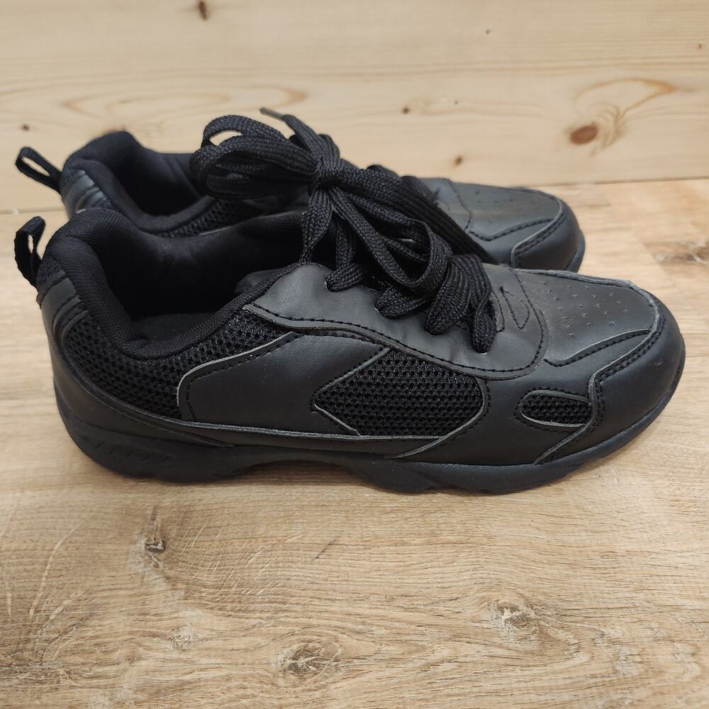 Toms Sneaker Womens 6.5 Black Lace Up Walking Shoes Casual Comfort Leather New
